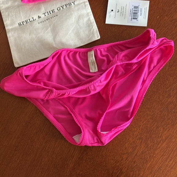 Spell SET Azalea Lace bralette medium NWT Bloomers large NWOT pink - Picture 5 of 16